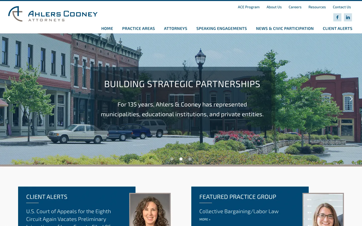 Screenshot of the Ahlers & Cooney, P.C. website