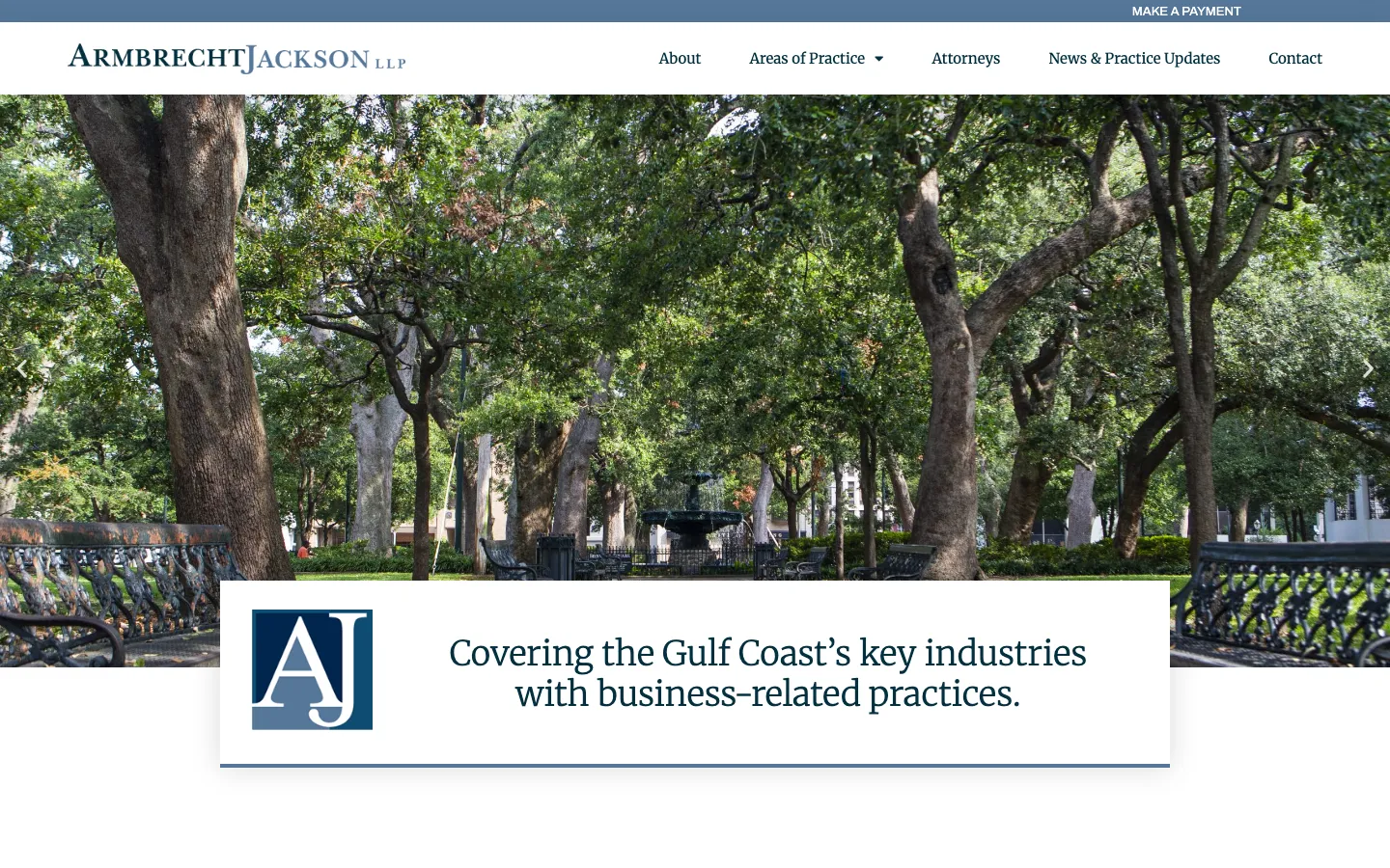 Screenshot of the Armbrecht Jackson LLP website