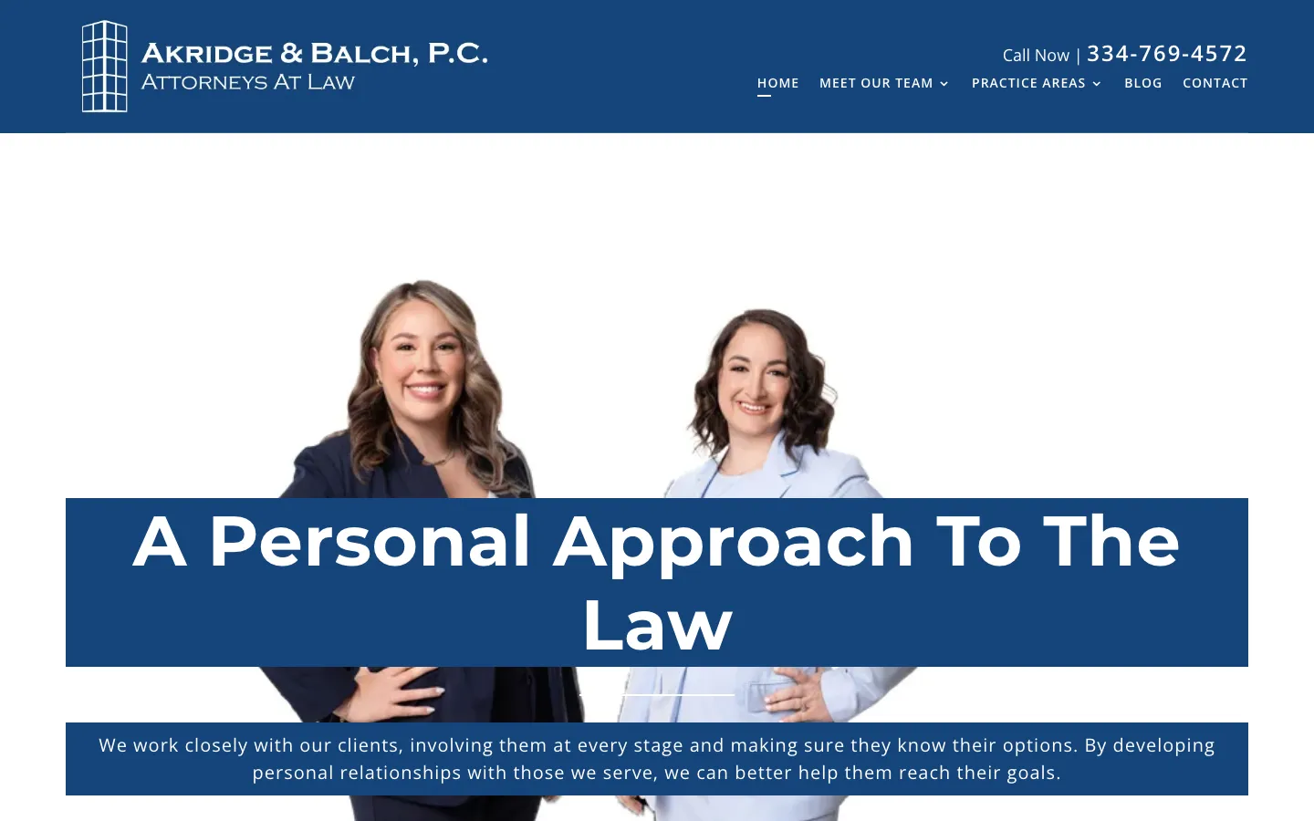 Screenshot of the Akridge & Balch PC website