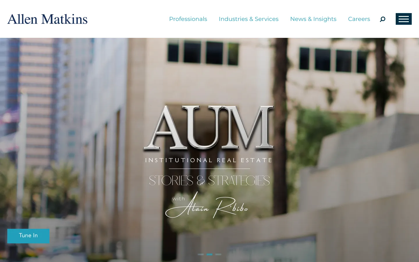 Screenshot of the Allen Matkins Leck Gamble Mallory & Natsis LLP website