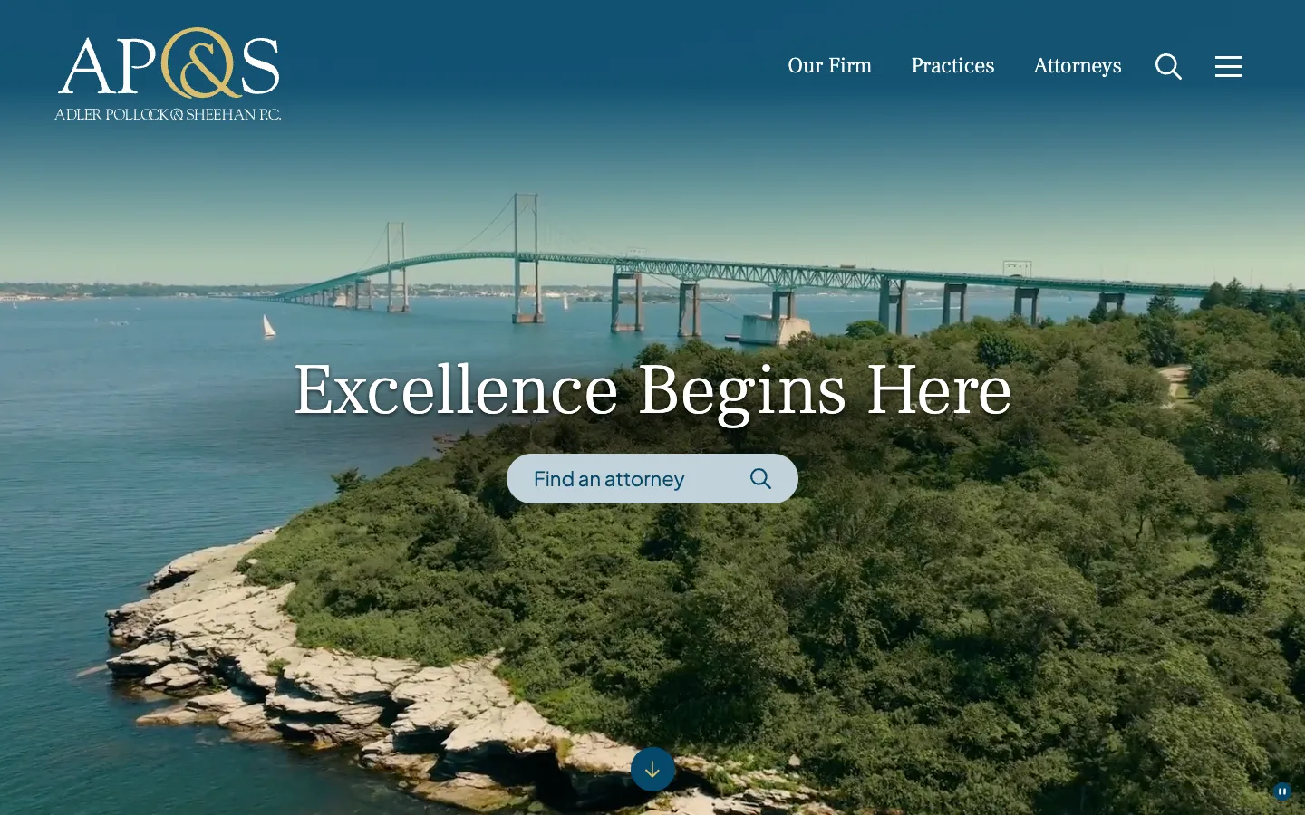 Screenshot of the Adler Pollock & Sheehan P.C. website