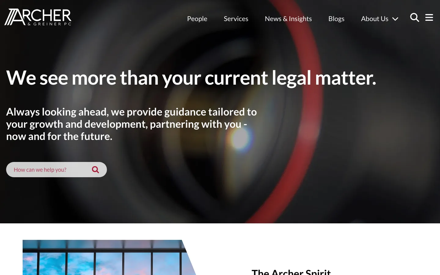 Screenshot of the Archer & Greiner, P.C. website