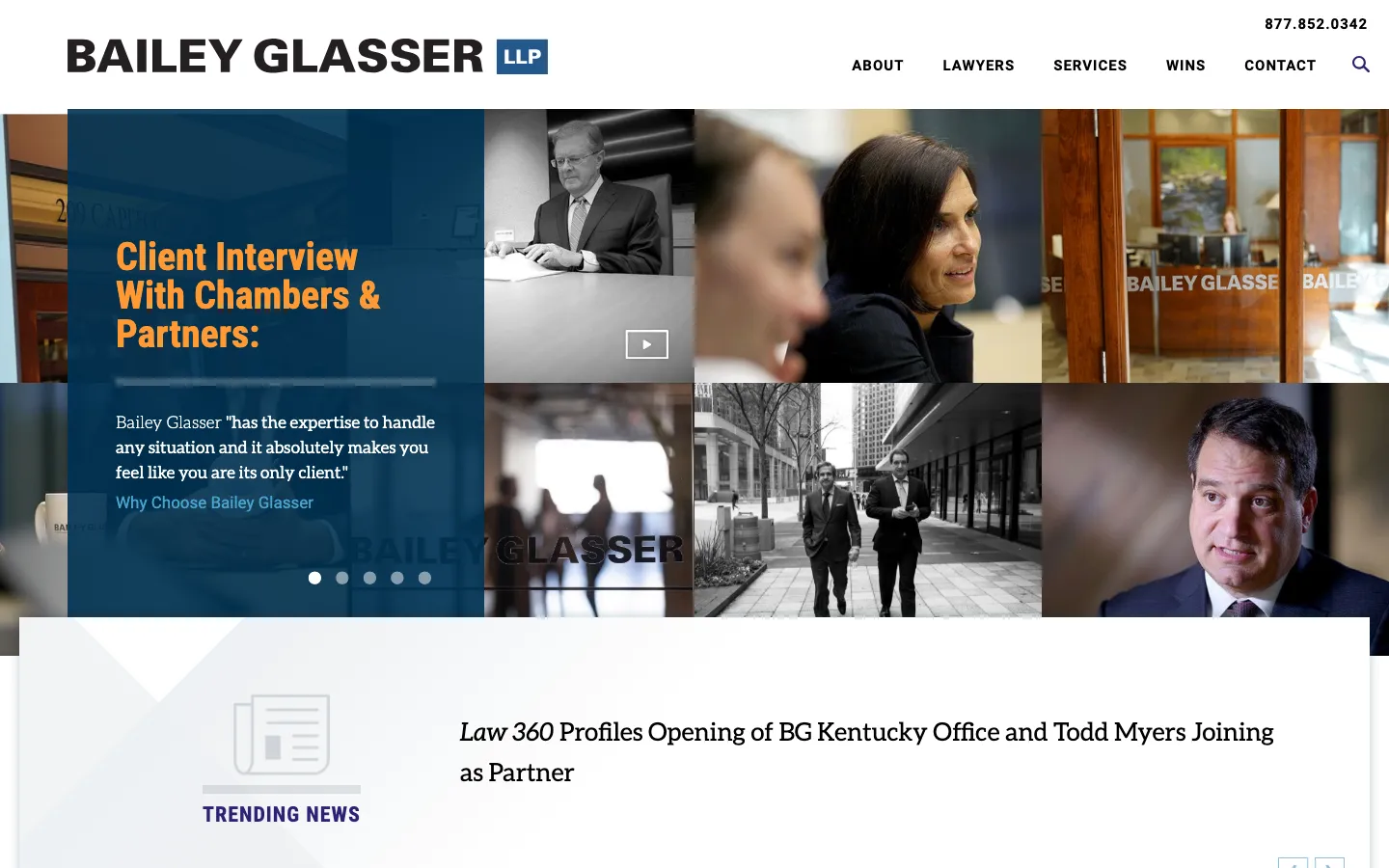 Screenshot of the Bailey & Glasser LLP website
