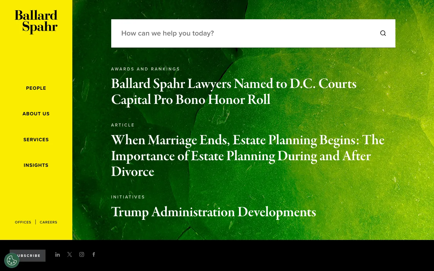 Screenshot of the Ballard Spahr LLP website