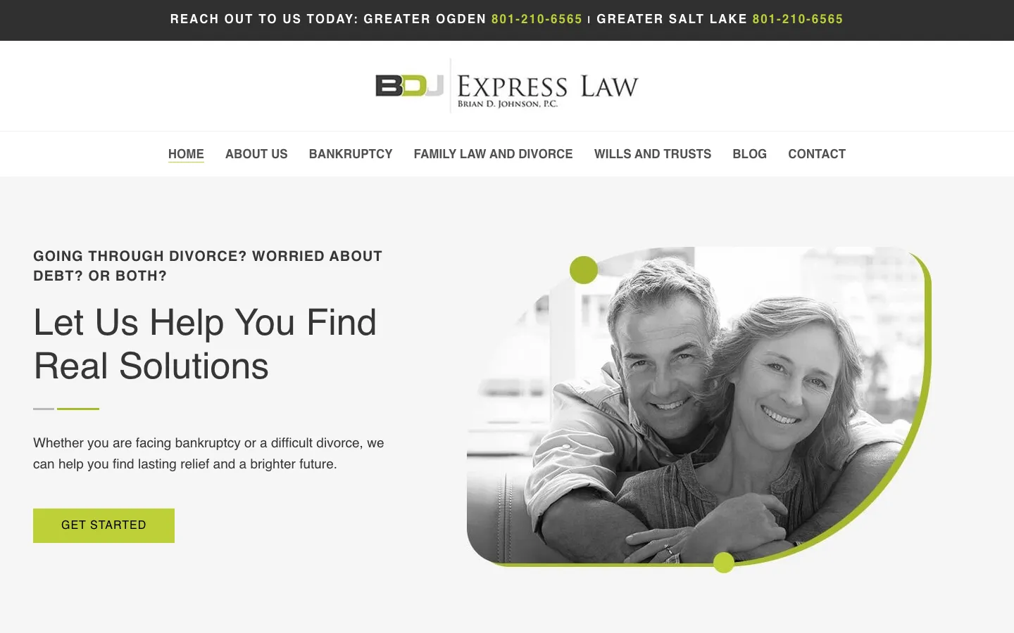 Screenshot of the BDJ Express Law website