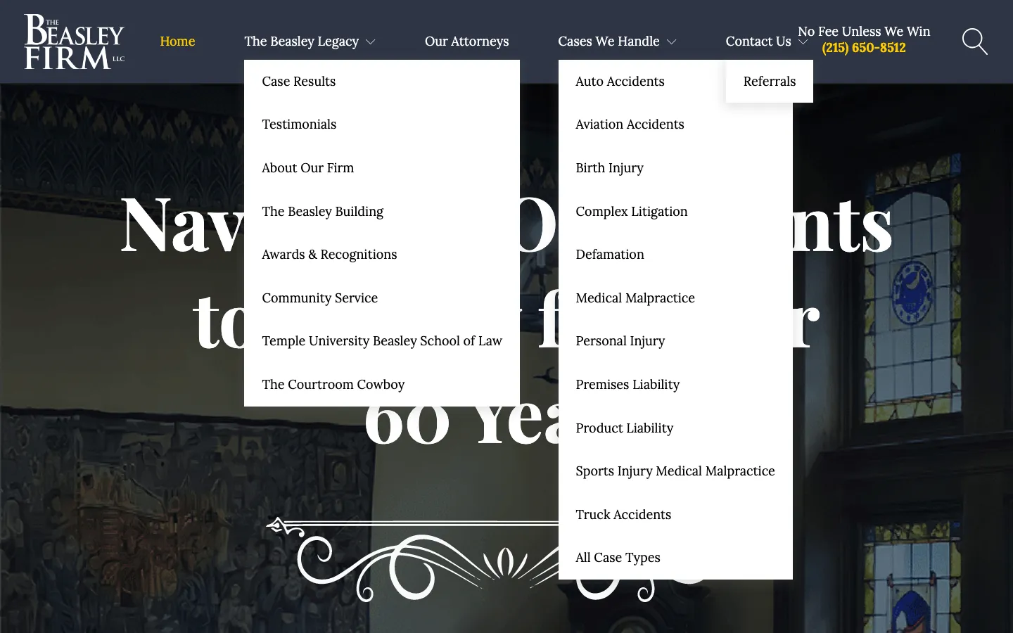 Screenshot of the The Beasley Firm, LLC website