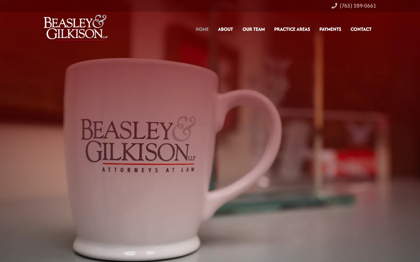 Screenshot of the Beasley & Gilkison LLP website