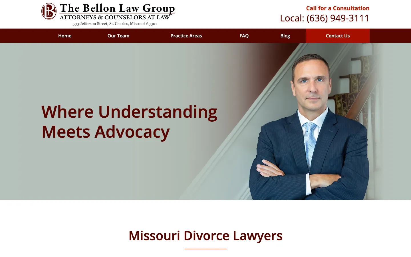 Screenshot of the The Bellon Law Group website