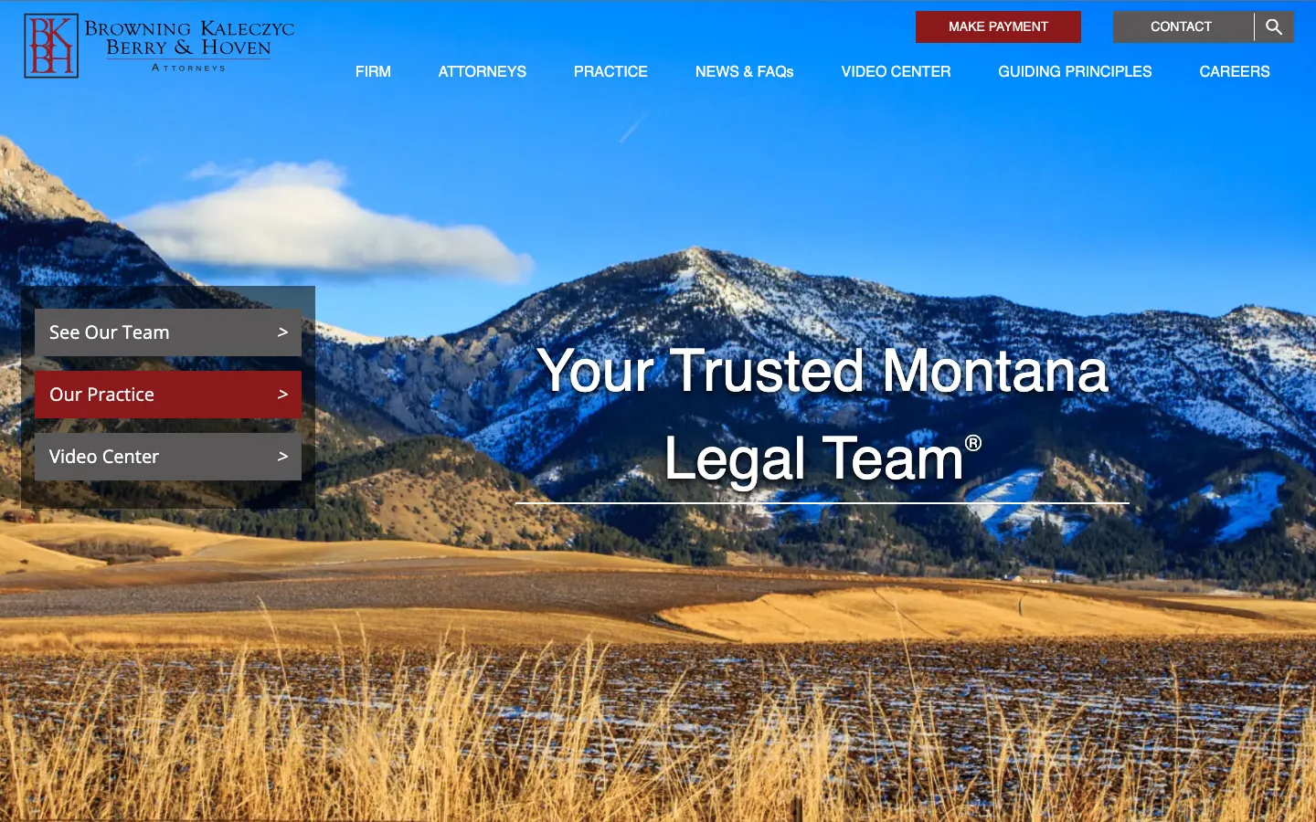 Screenshot of the Browning, Kaleczyc, Berry & Hoven, P.C. website