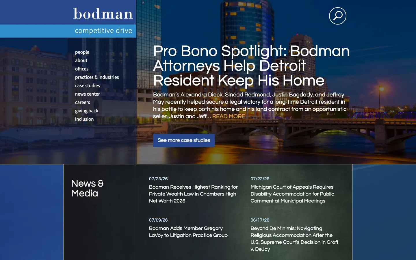 Screenshot of the Bodman PLC website
