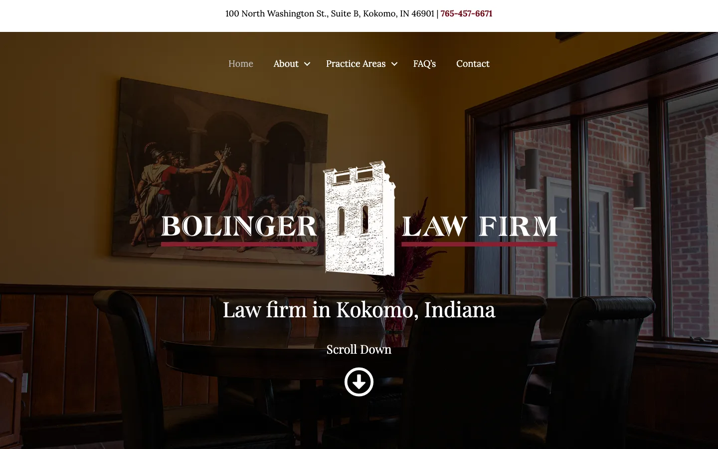 Screenshot of the Bolinger Law Firm website