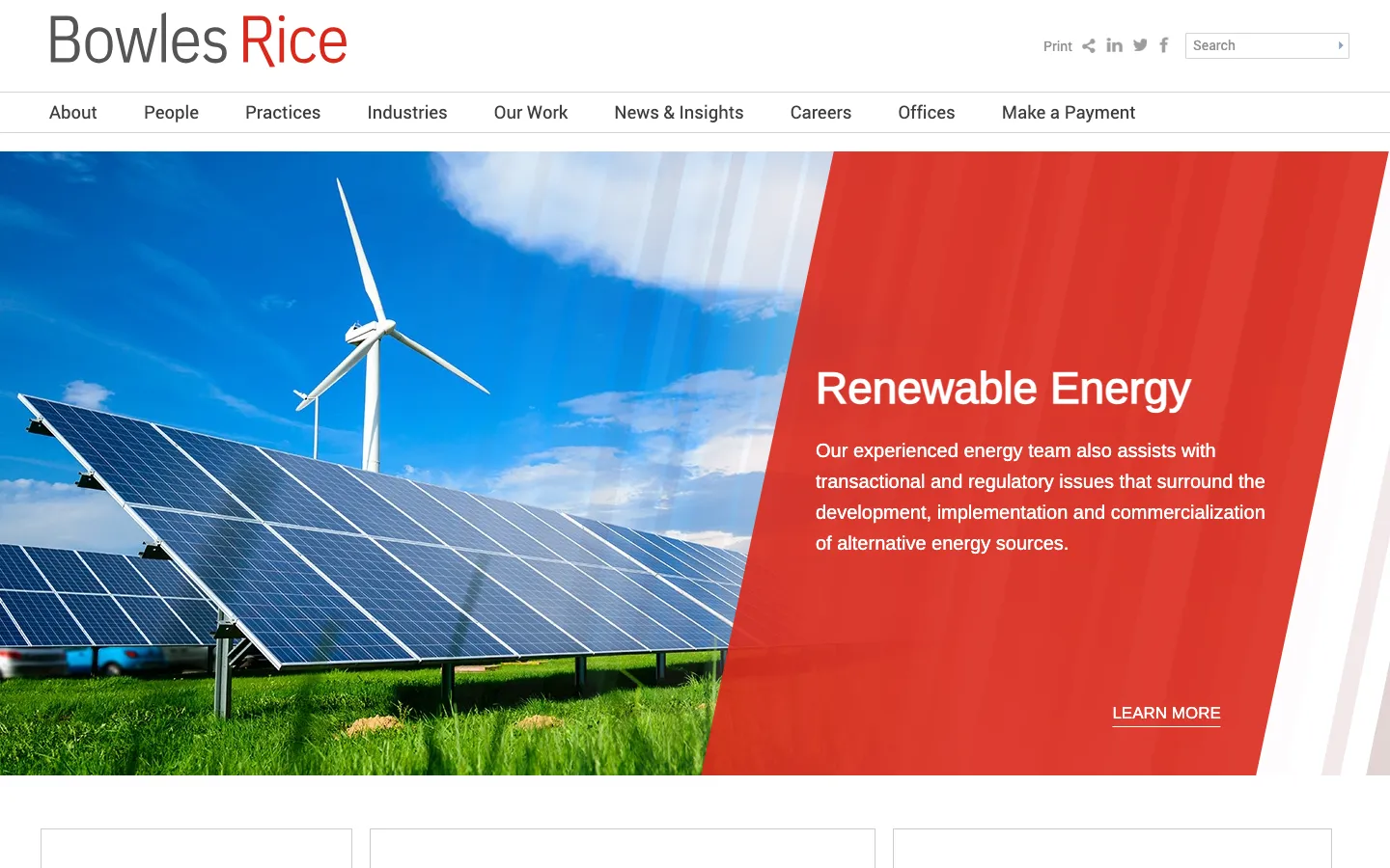 Screenshot of the Bowles Rice LLP website