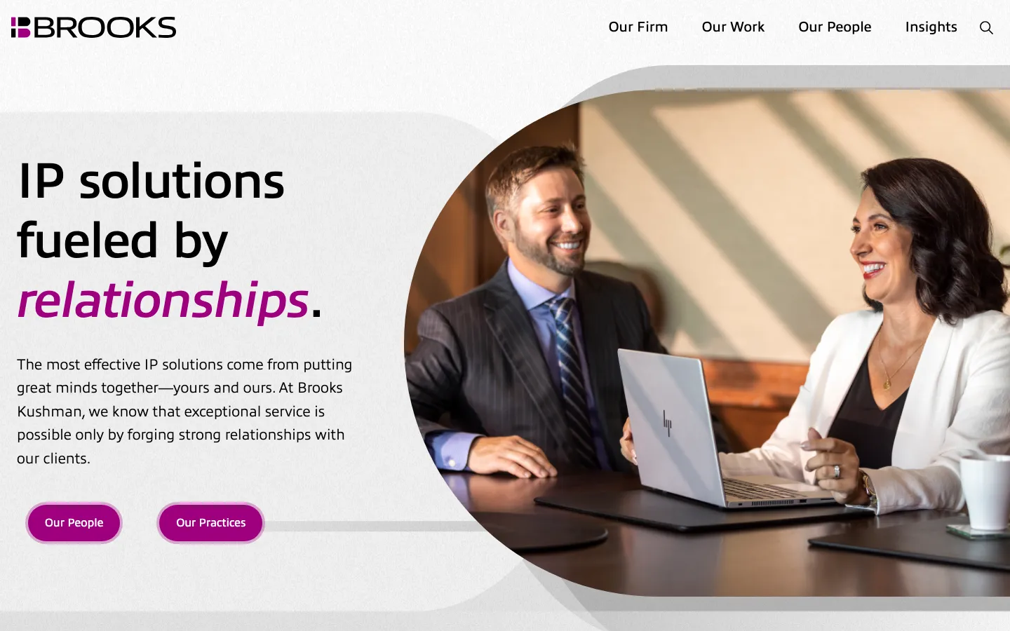 Screenshot of the Brooks Kushman P.C. website