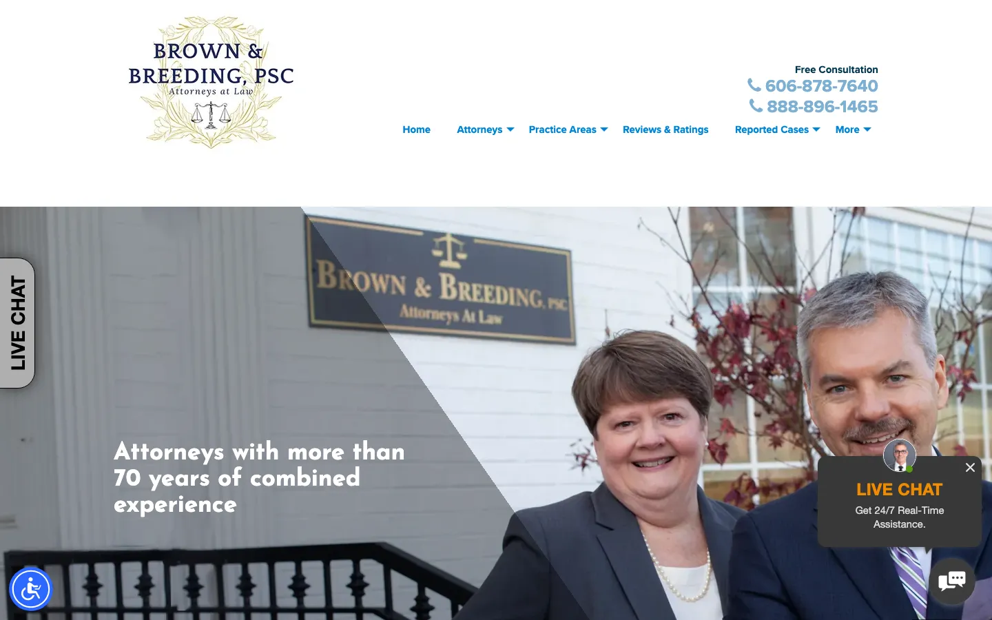 Screenshot of the Brown & Breeding, PSC website