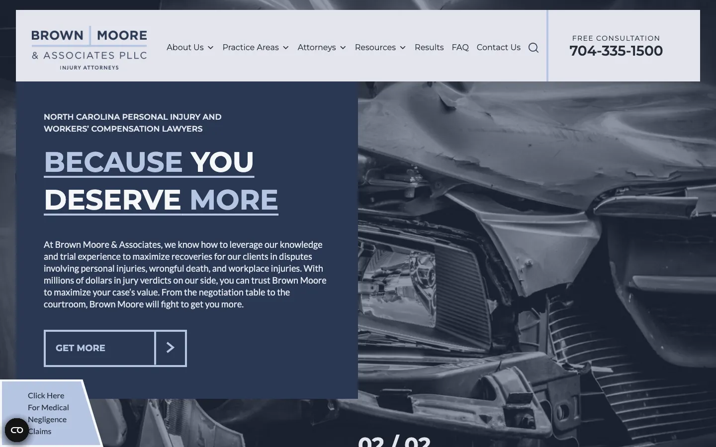 Screenshot of the Brown Moore & Associates PLLC website