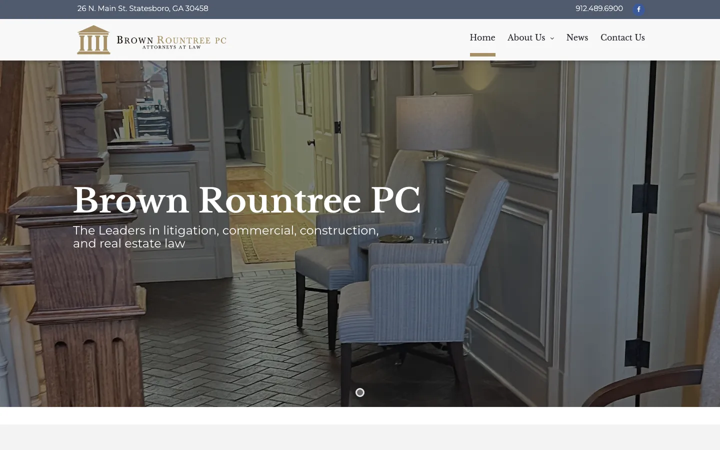Screenshot of the Brown Rountree, P.C. website