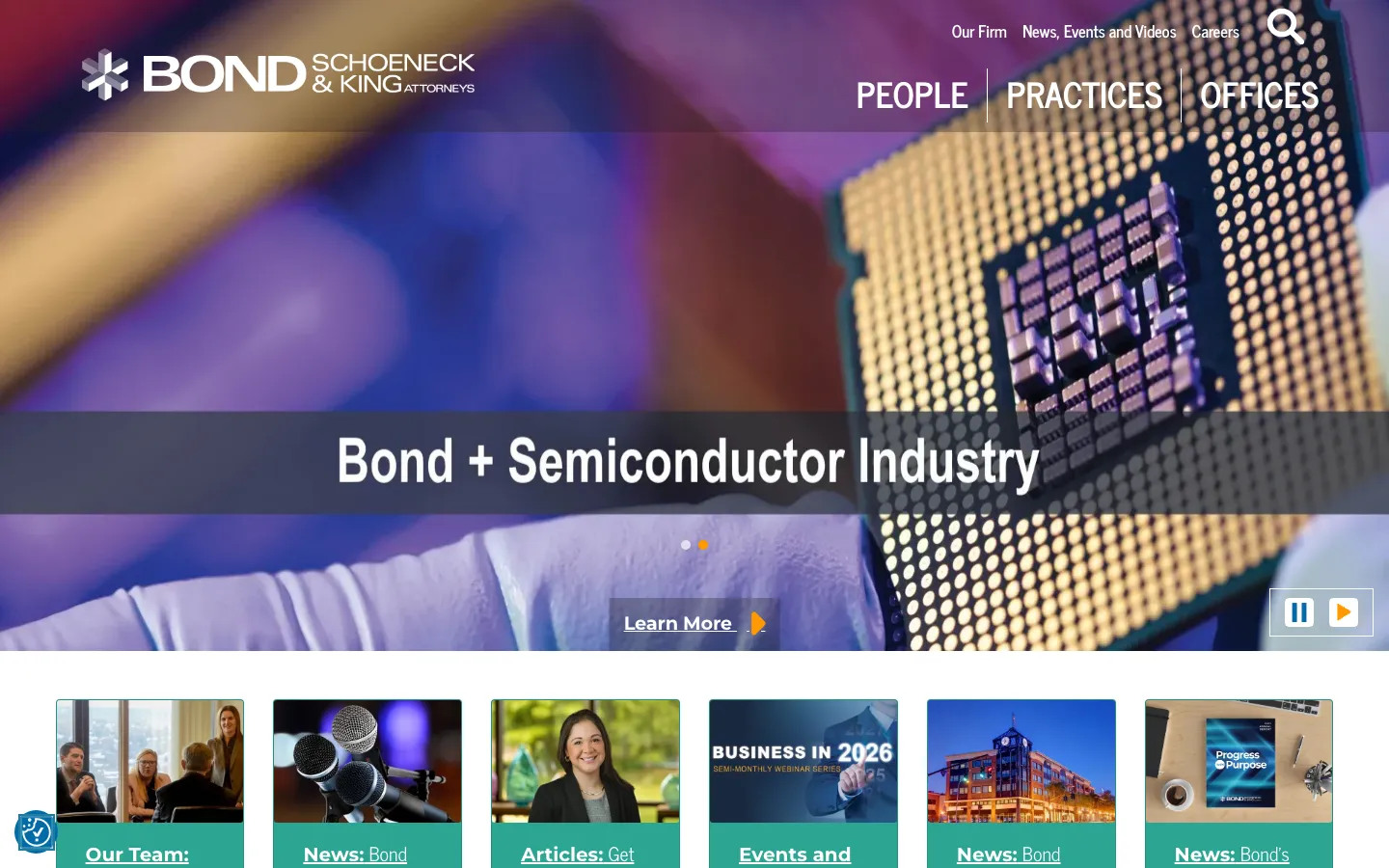 Screenshot of the Bond, Schoeneck & King PLLC website