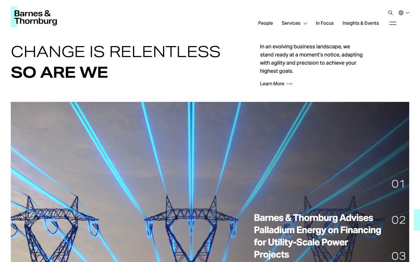 Screenshot of the Barnes & Thornburg LLP website