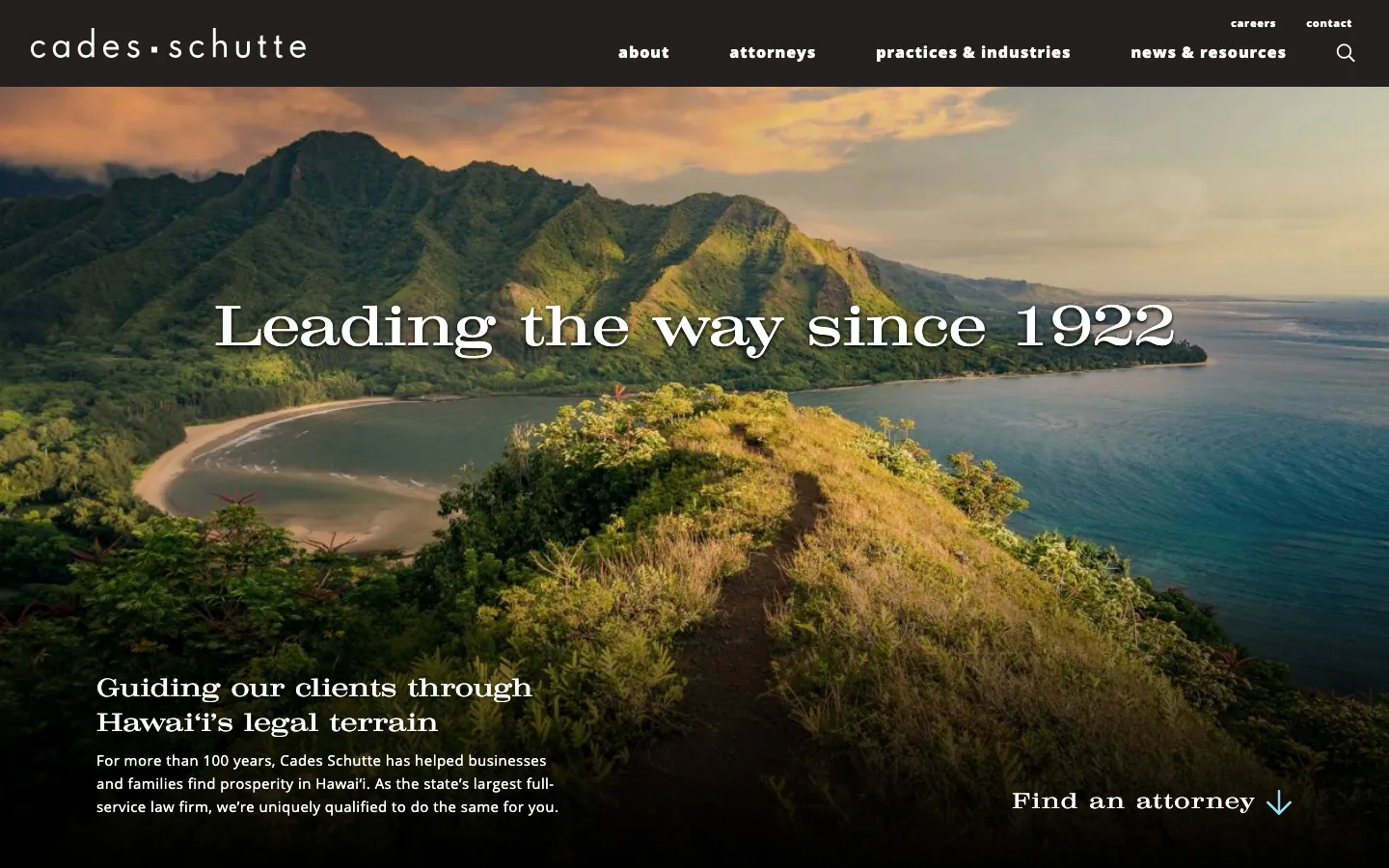 Screenshot of the Cades Schutte LLP website