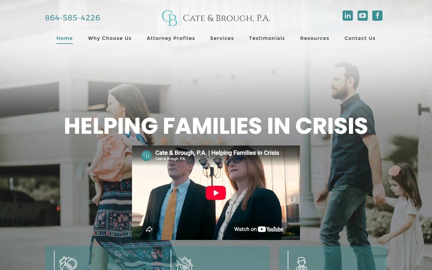 Screenshot of the Cate & Brough, P.A. website