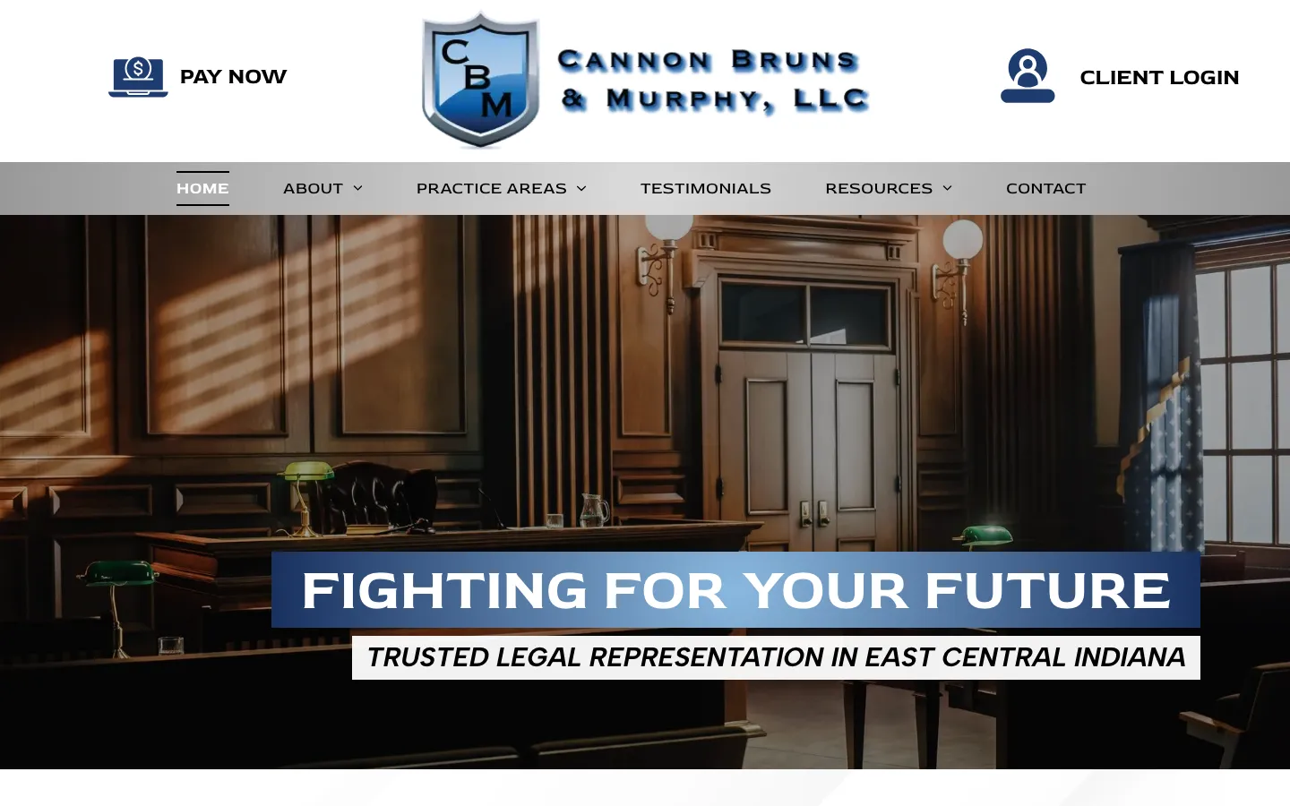 Screenshot of the Cannon Bruns & Murphy, LLC website