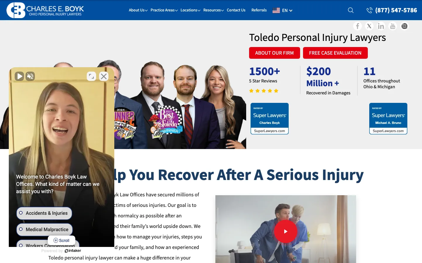 Screenshot of the Charles E. Boyk Law Offices, LLC website