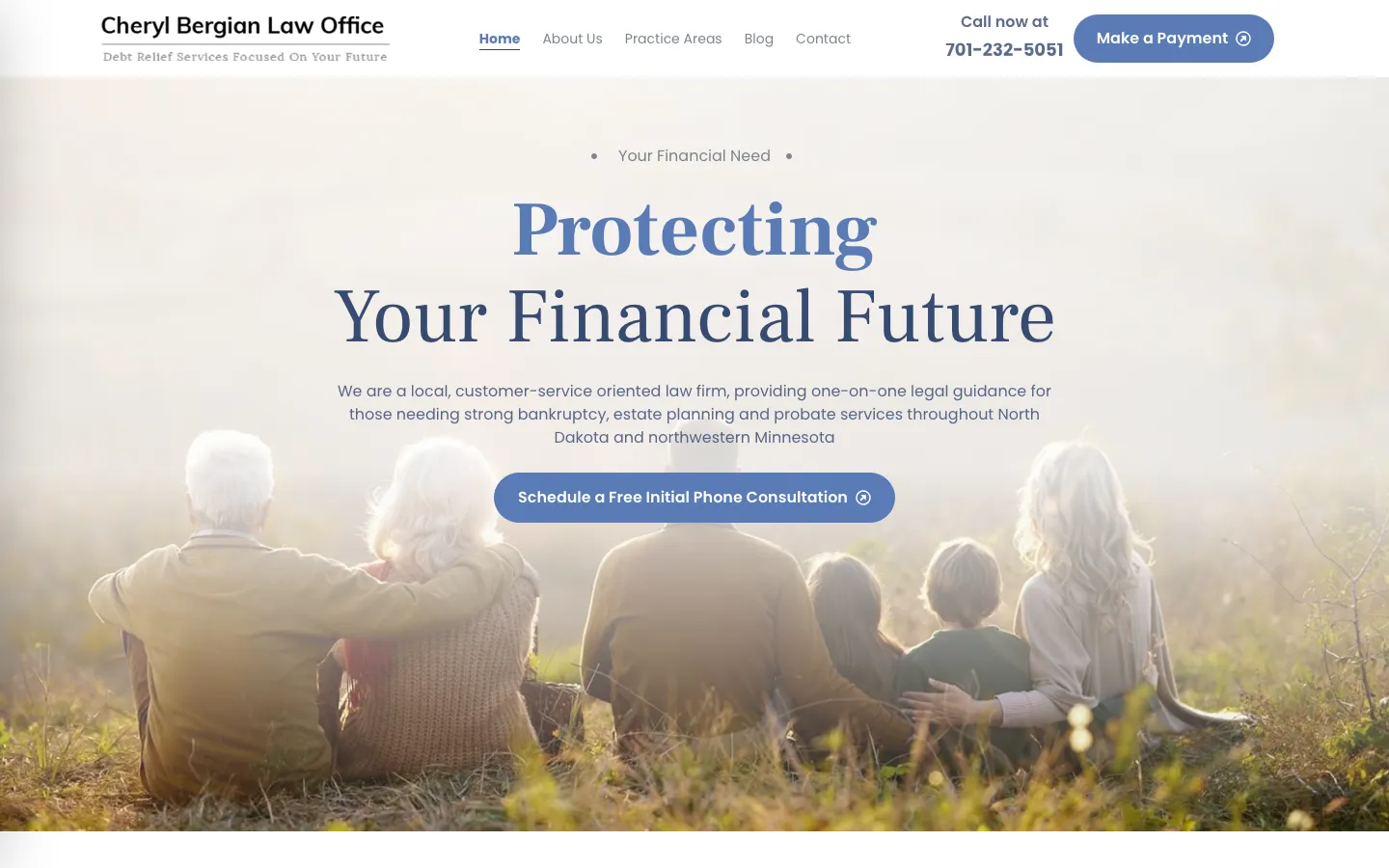 Screenshot of the Cheryl Bergian Law Office website