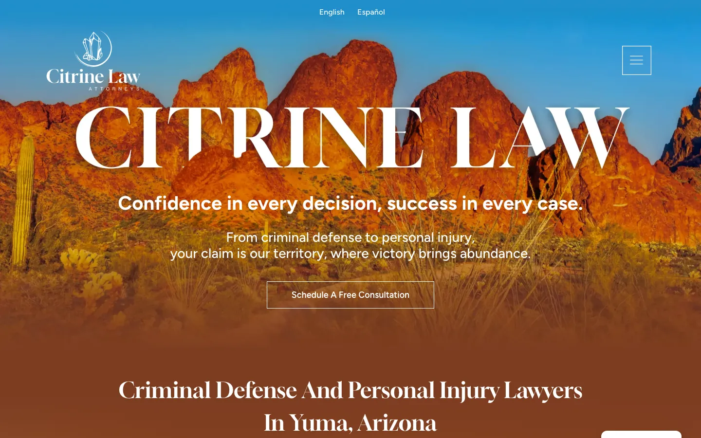 Screenshot of the Citrine Law LLC website