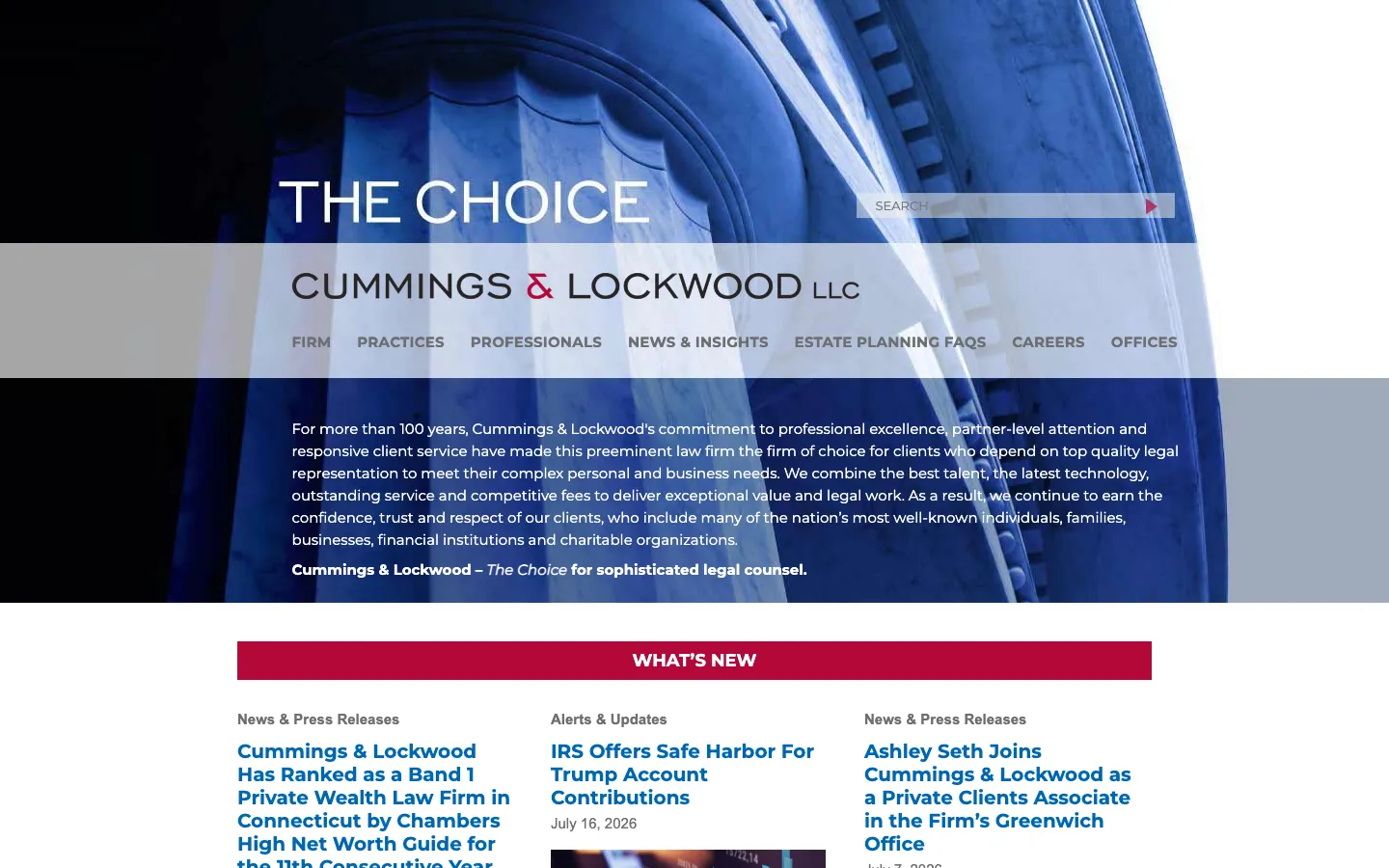 Screenshot of the Cummings & Lockwood LLC website