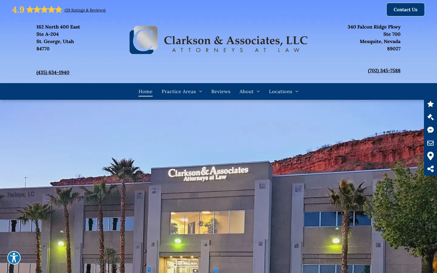 Screenshot of the Clarkson & Associates, LLC website