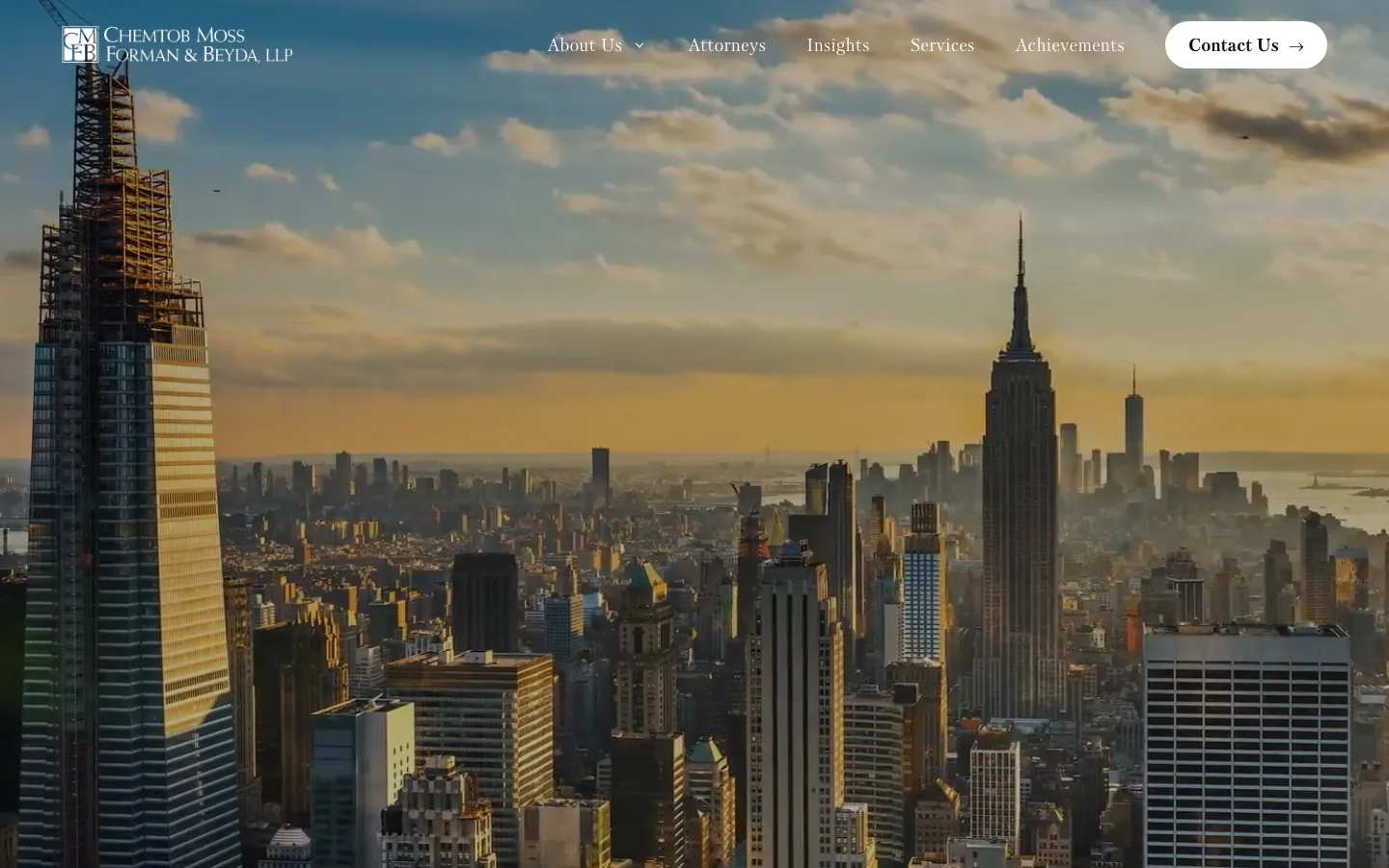 Screenshot of the Chemtob Moss Forman & Beyda, LLP website