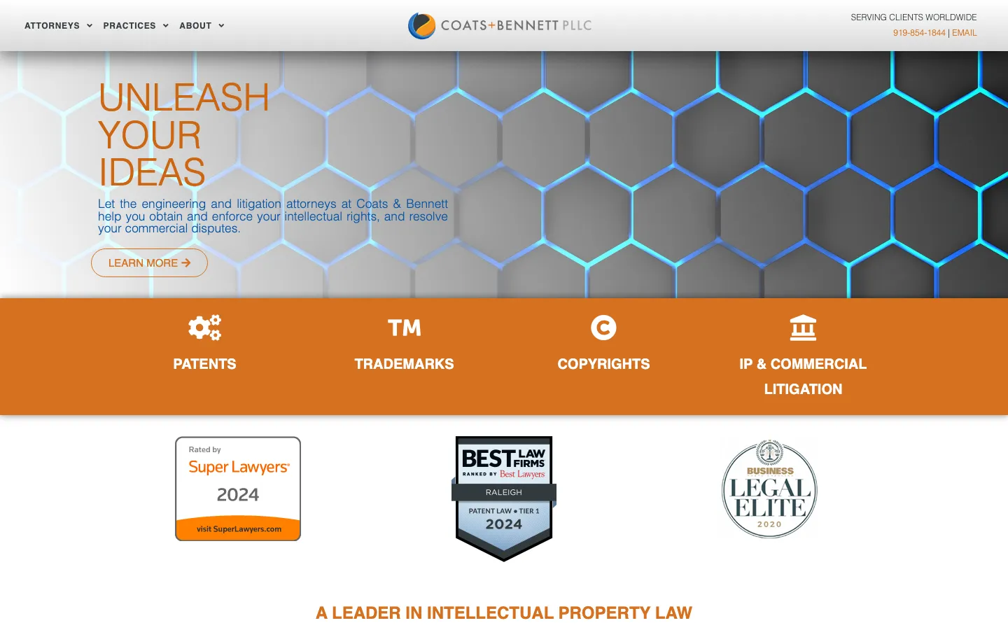 Screenshot of the Coats & Bennett, PLLC website