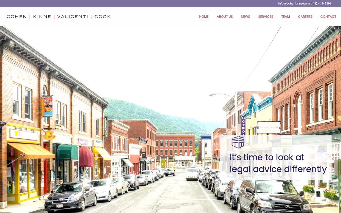 Screenshot of the Cohen Kinne Valicenti & Cook LLP website