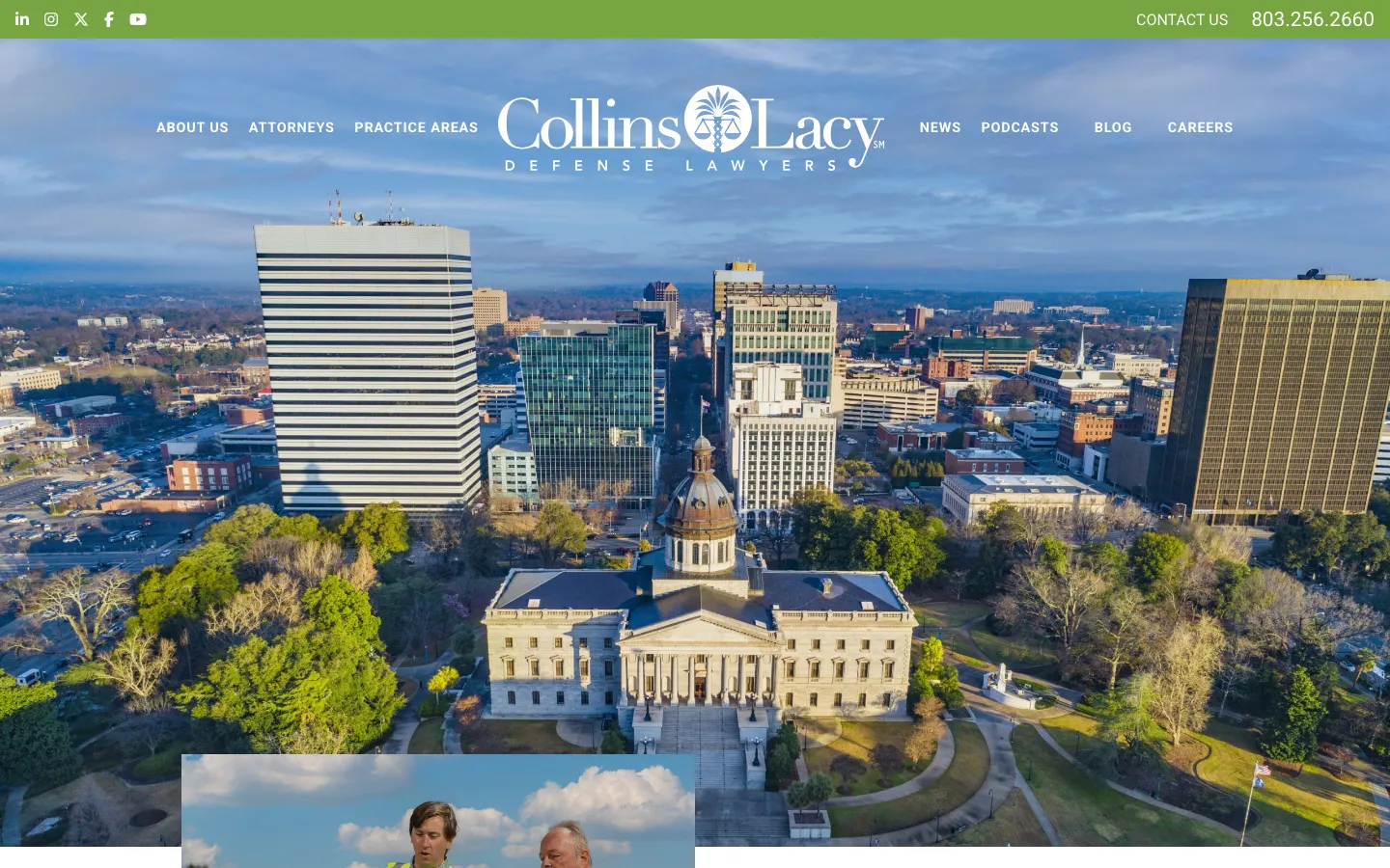 Screenshot of the Collins & Lacy, P.C. website