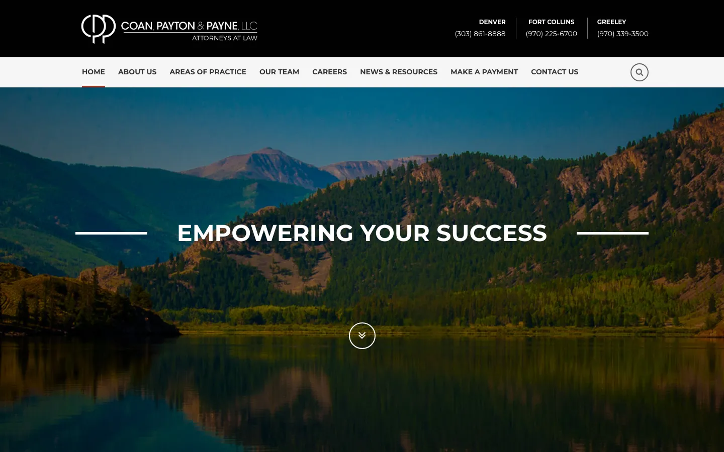 Screenshot of the Coan, Payton & Payne, LLC website