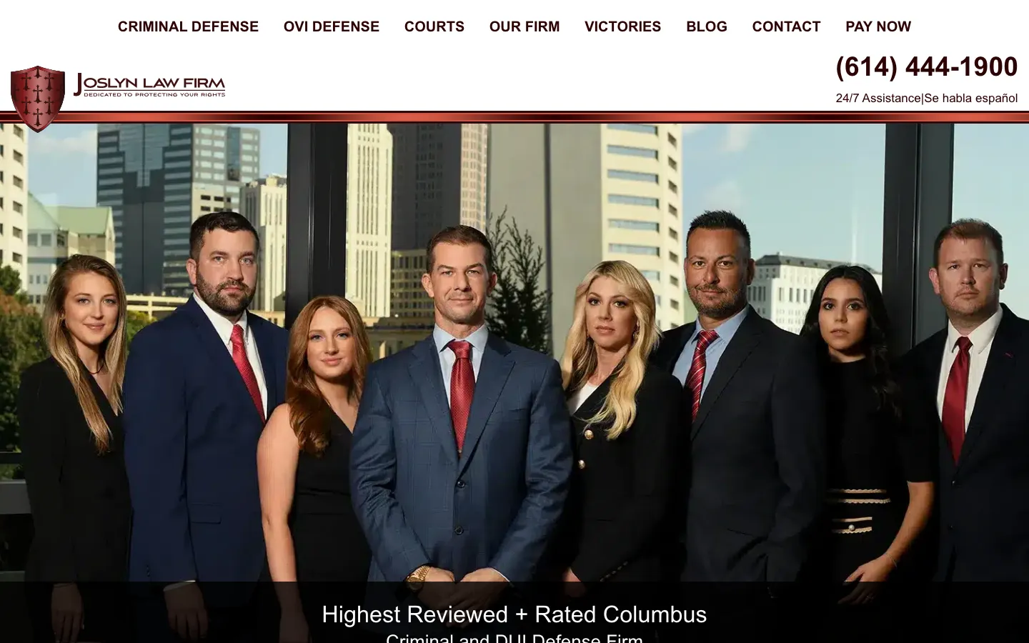 Screenshot of the Joslyn Law Firm website