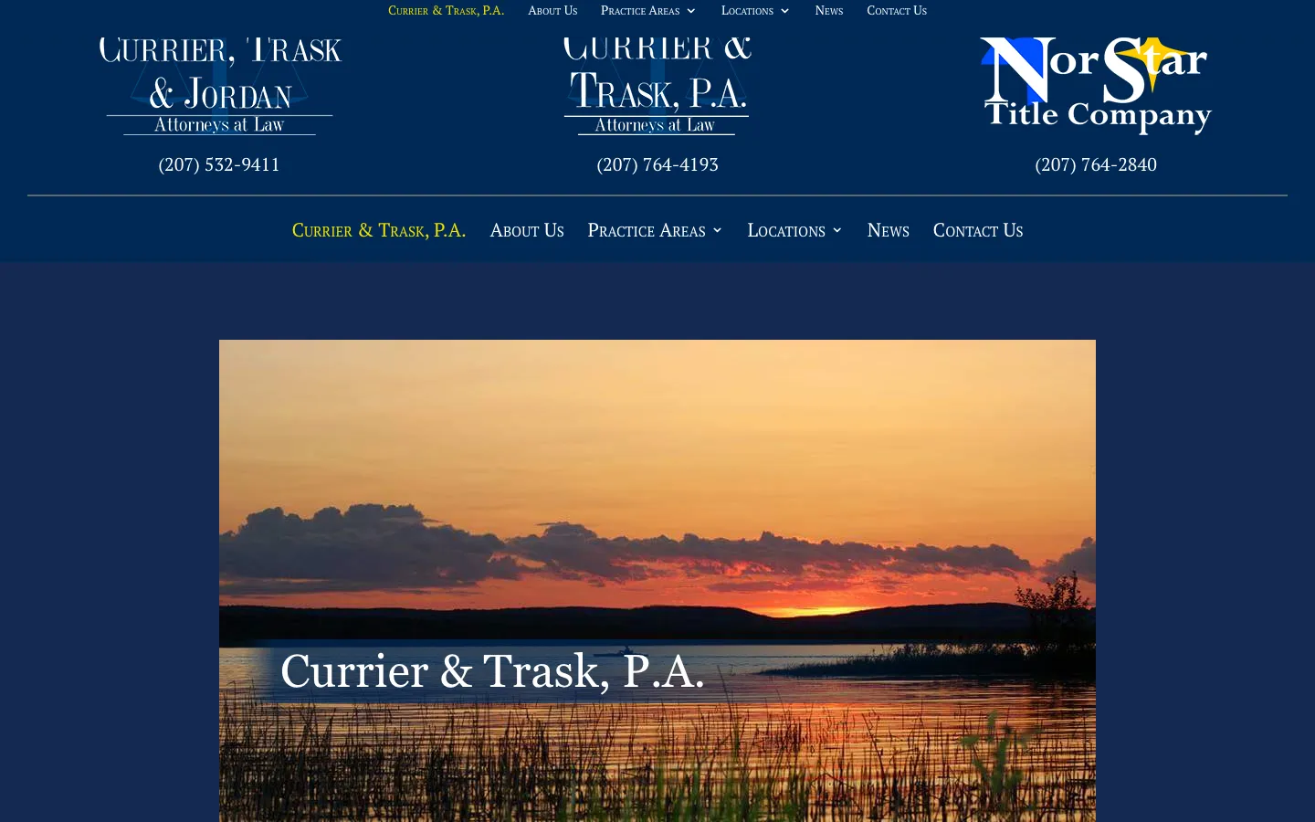 Screenshot of the Currier & Trask, P.A. website