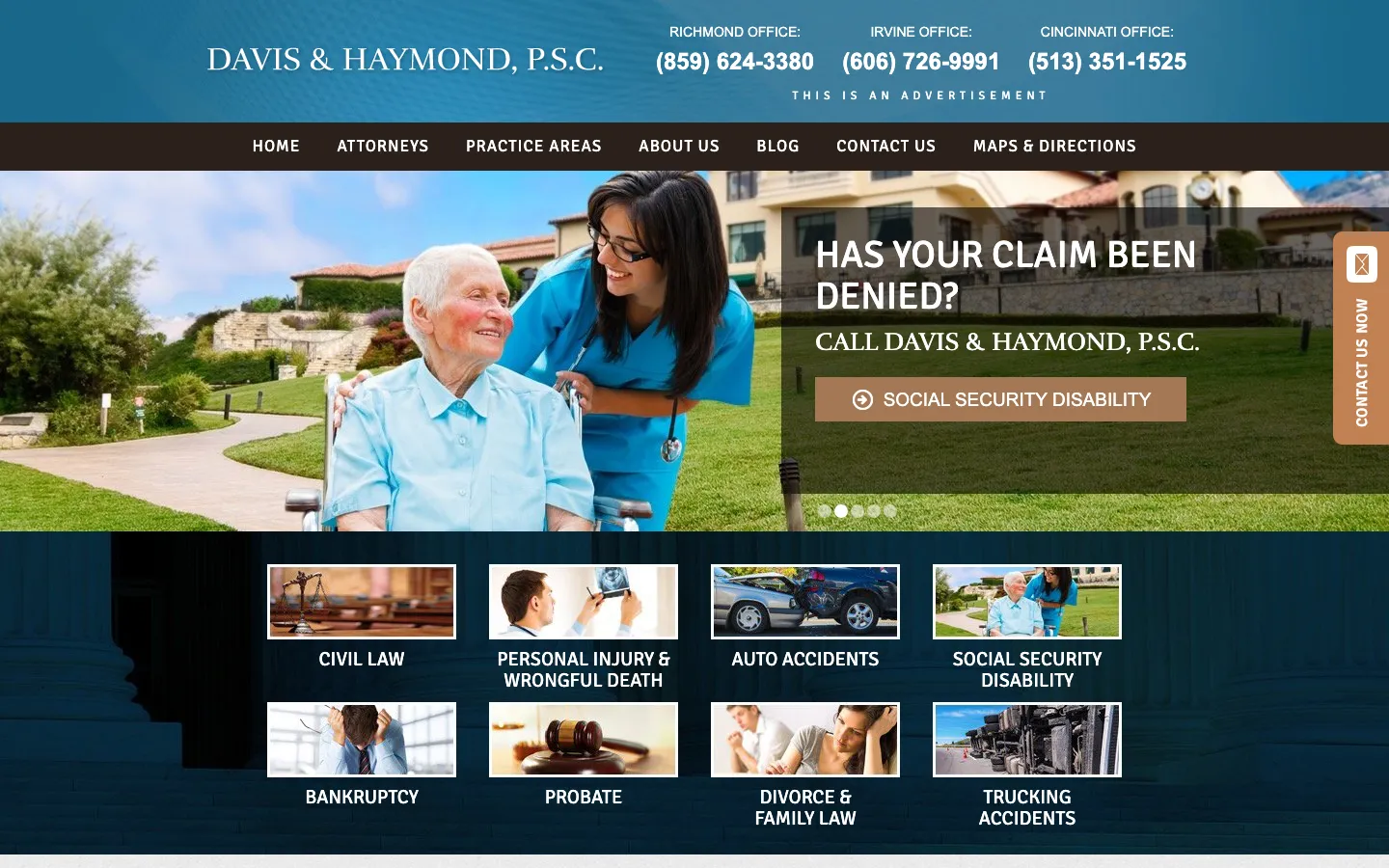 Screenshot of the Davis & Haymond, P.S.C. website
