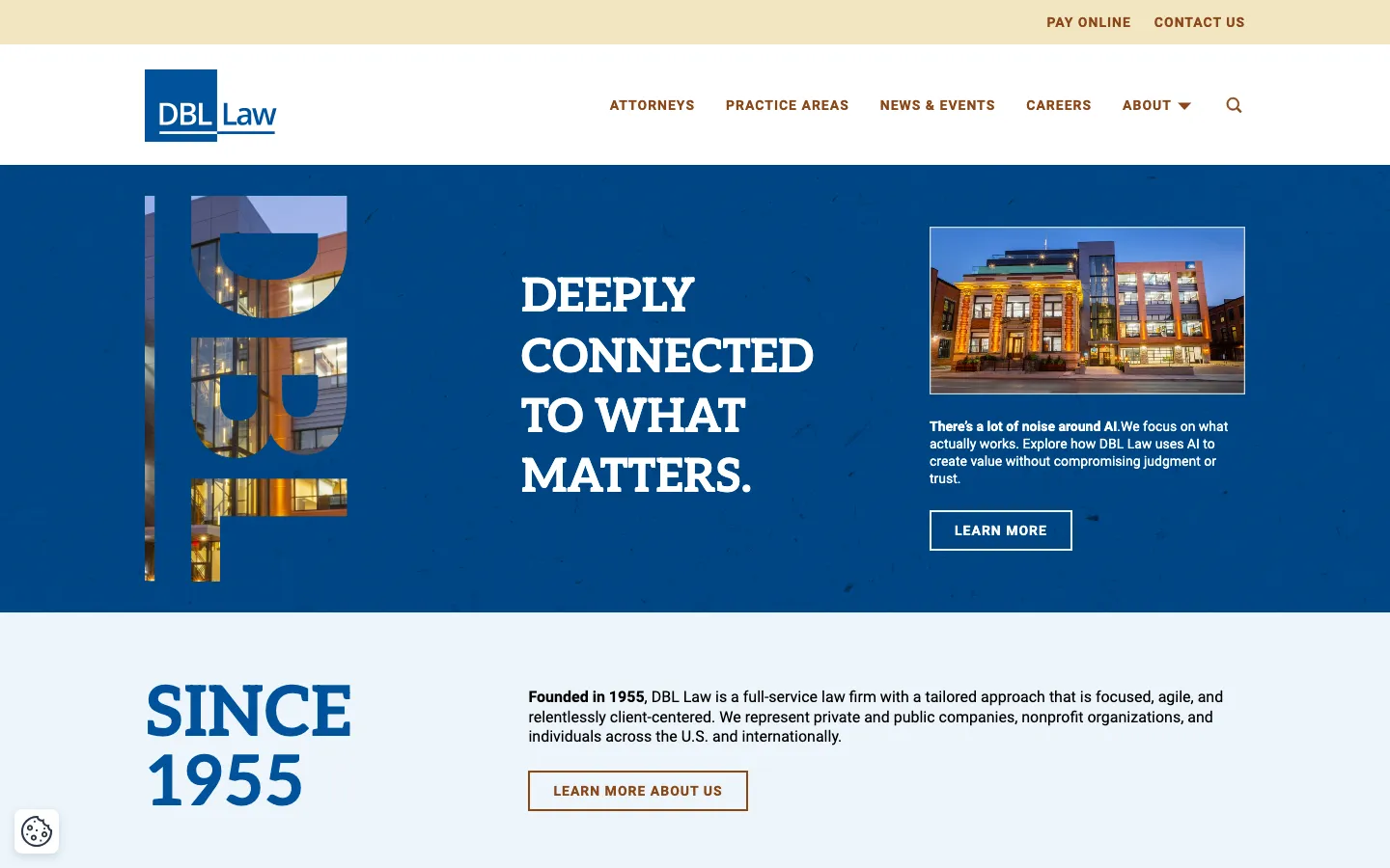 Screenshot of the DBL Law website