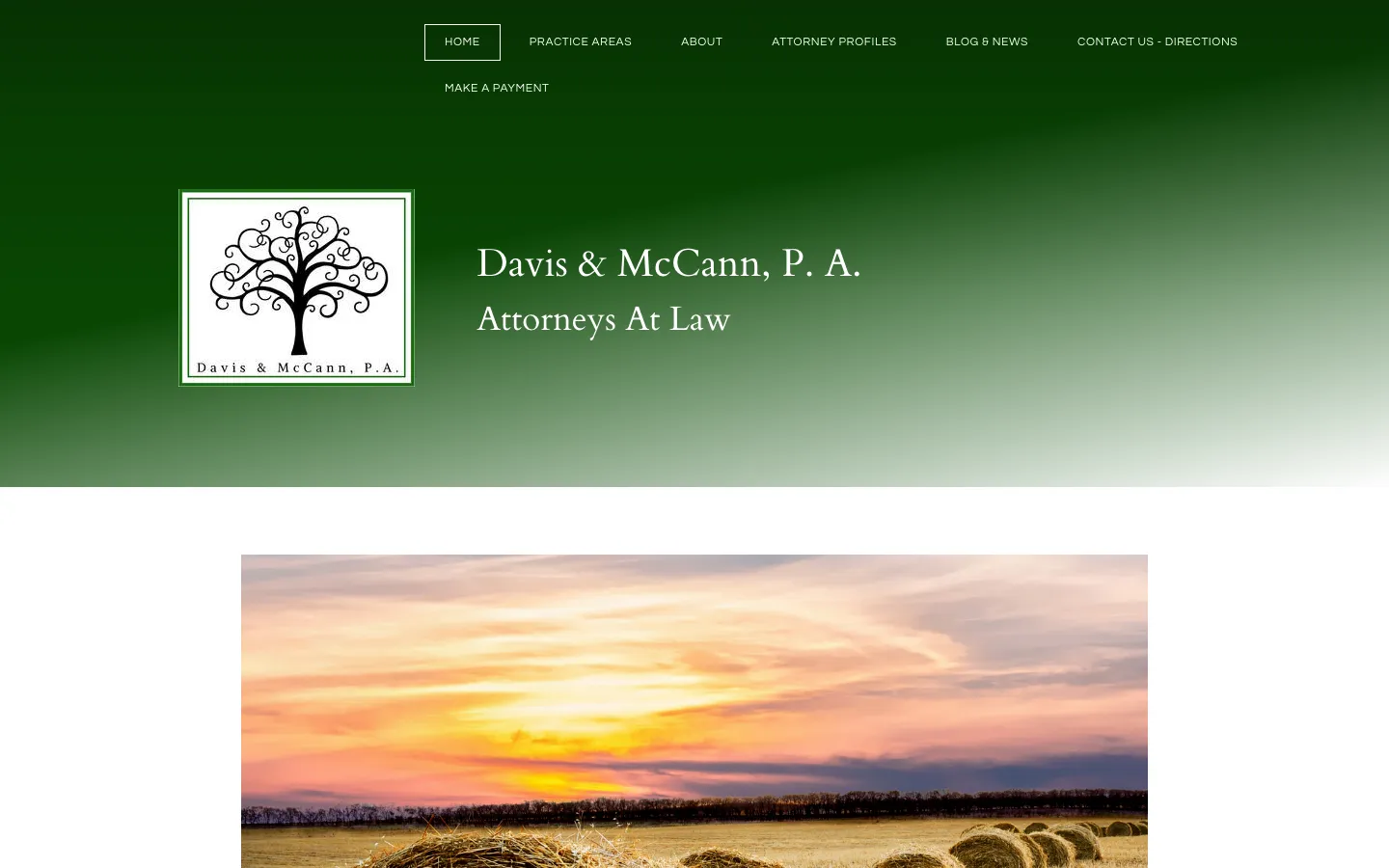 Screenshot of the Davis & McCann, P.A. website