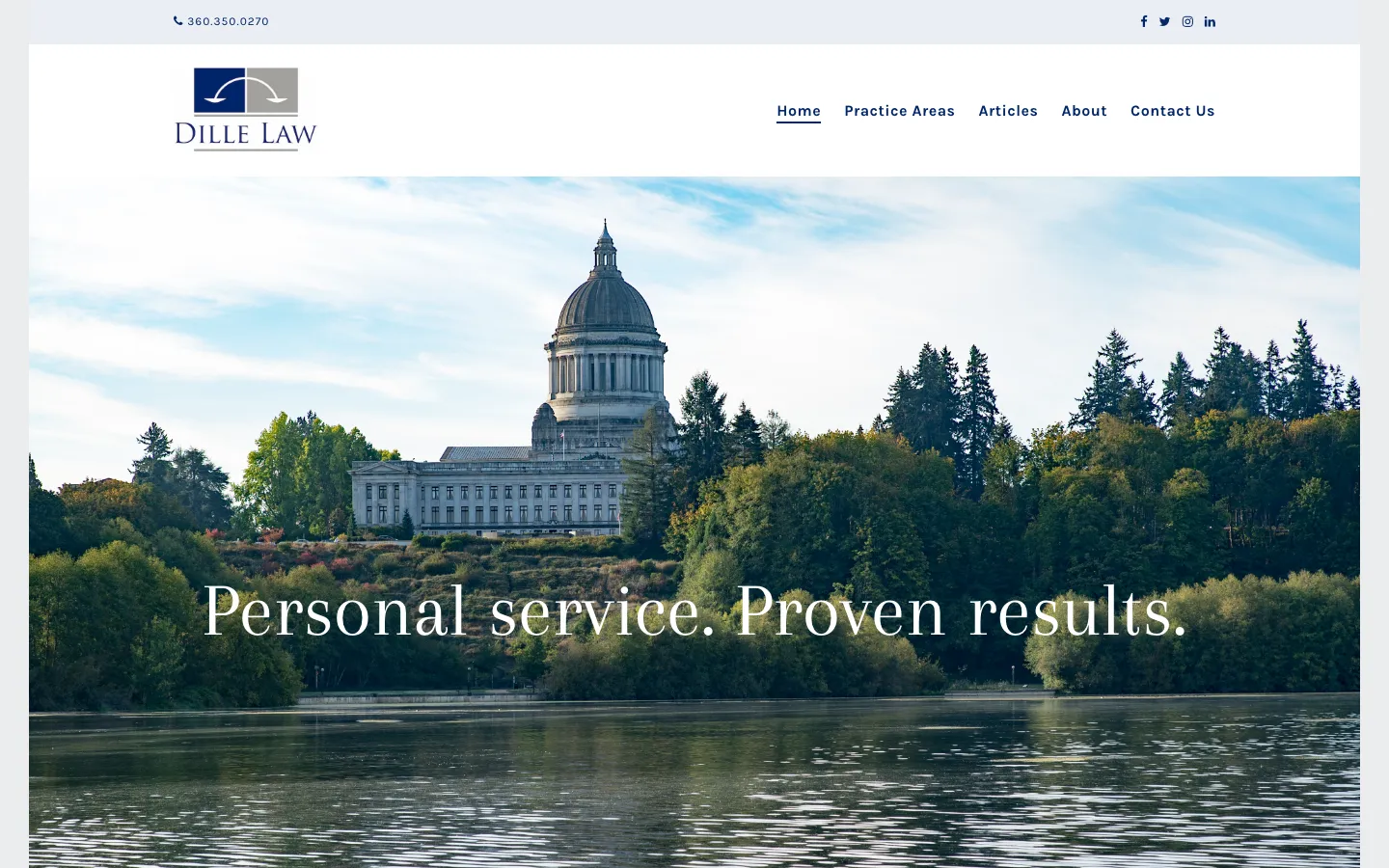 Screenshot of the Dille Law, PLLC website