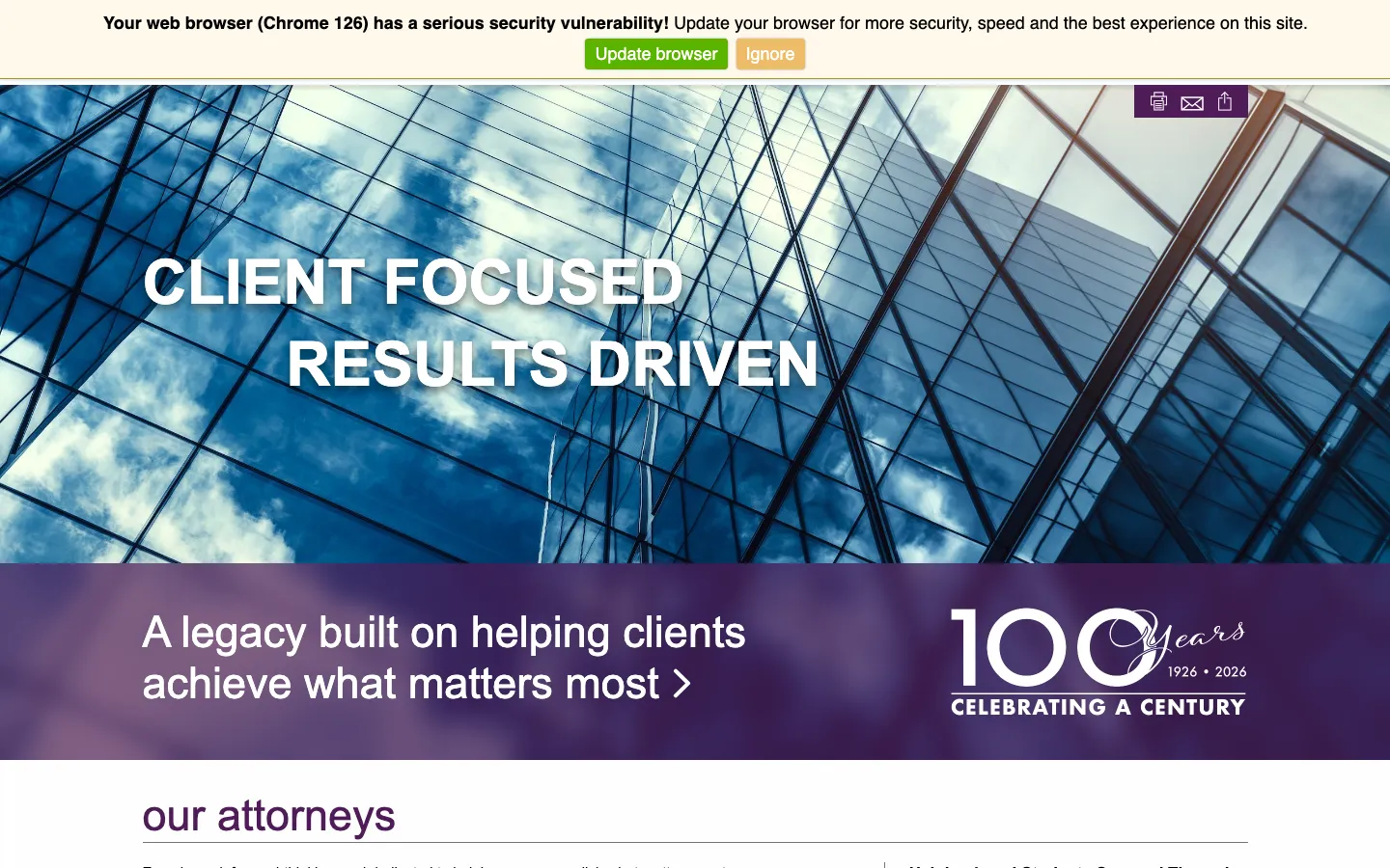 Screenshot of the Downey Brand LLP website
