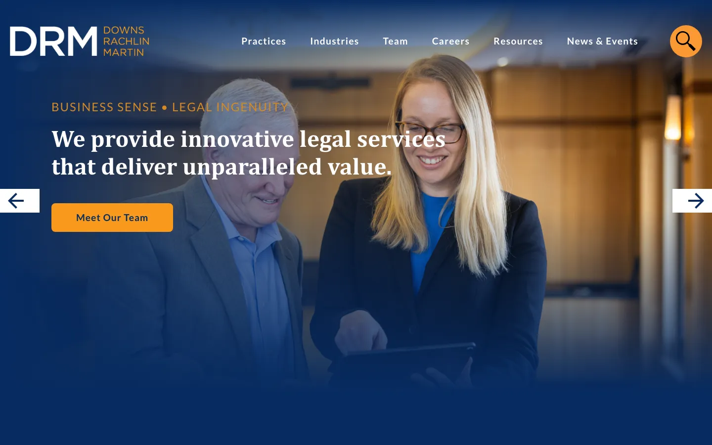 Screenshot of the Downs Rachlin Martin PLLC website