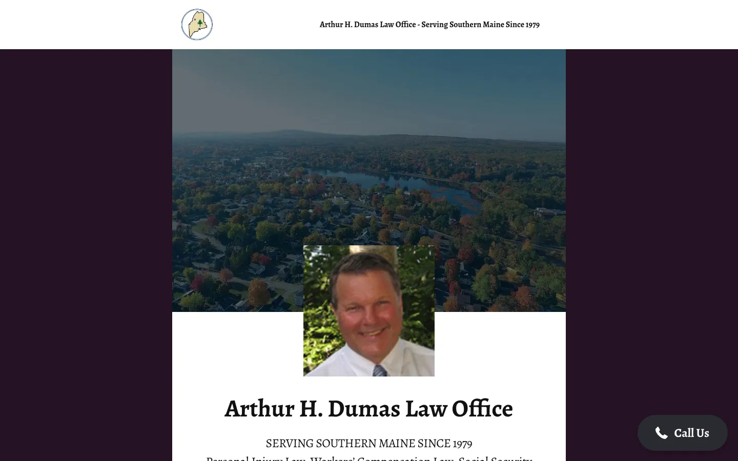 Screenshot of the Arthur H. Dumas Law Office website