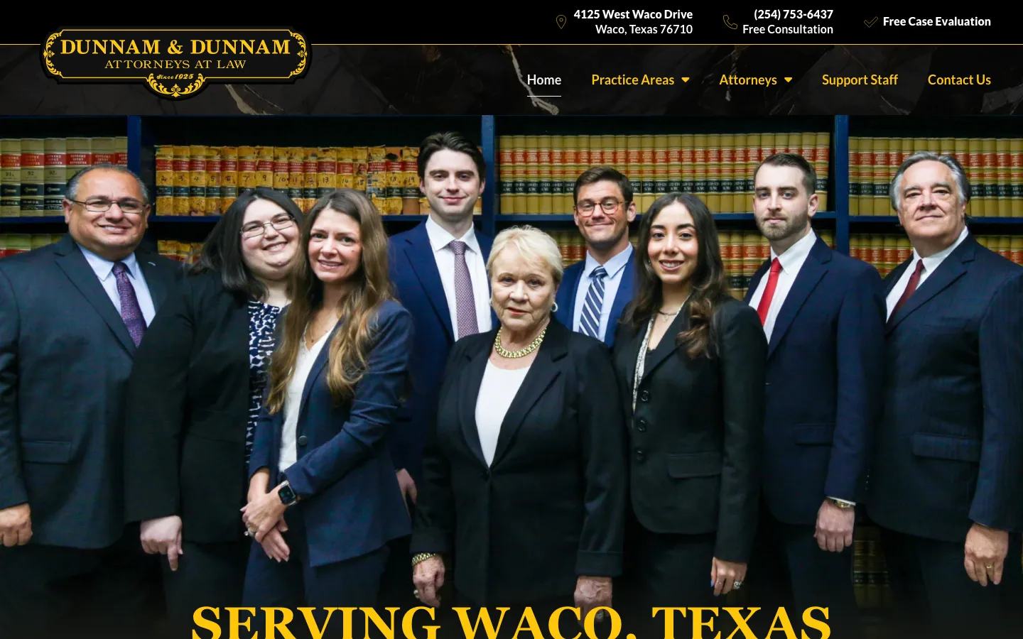 Screenshot of the Dunnam & Dunnam, L.L.P. website