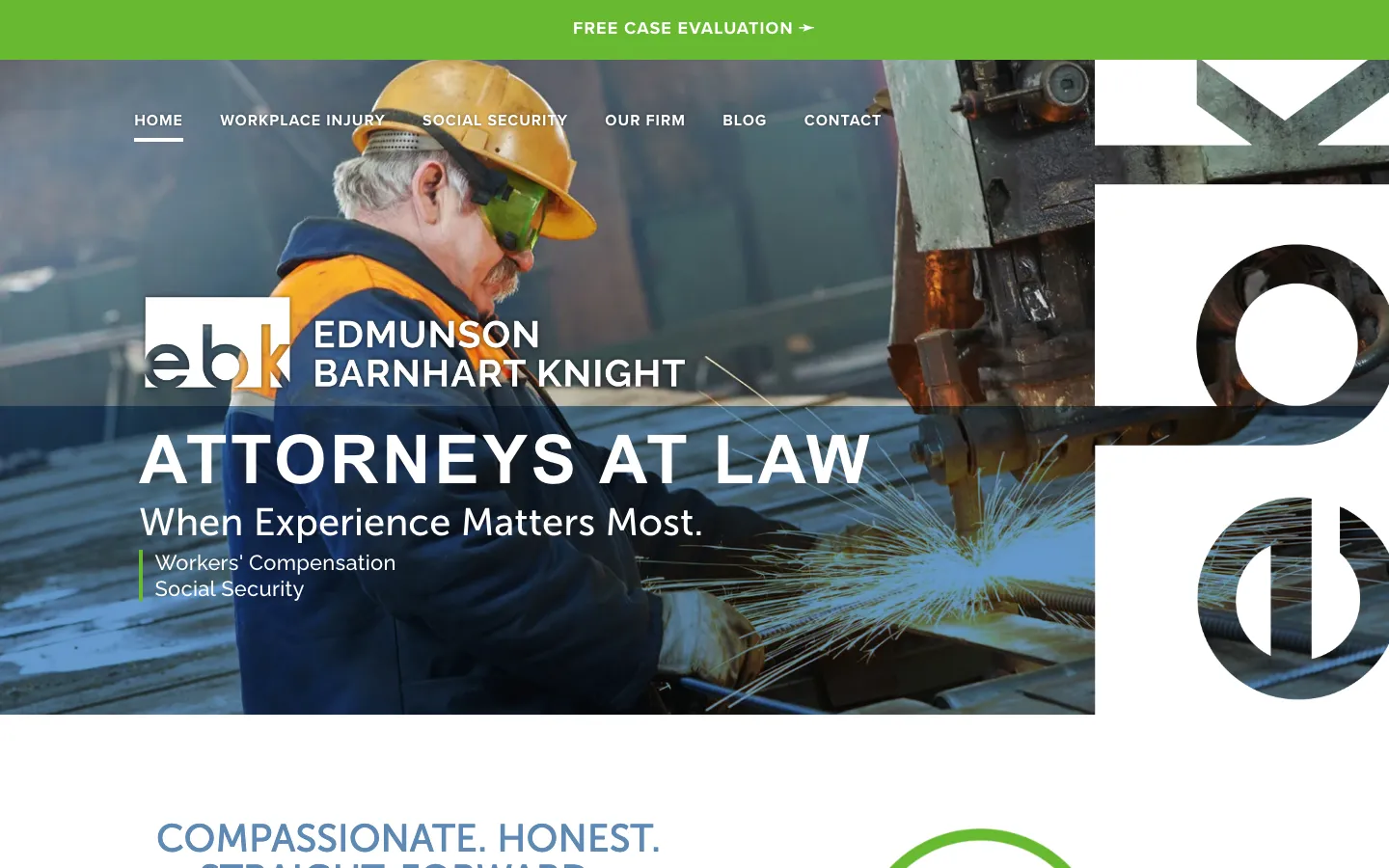 Screenshot of the Edmunson Barnhart Knight, P.C. website