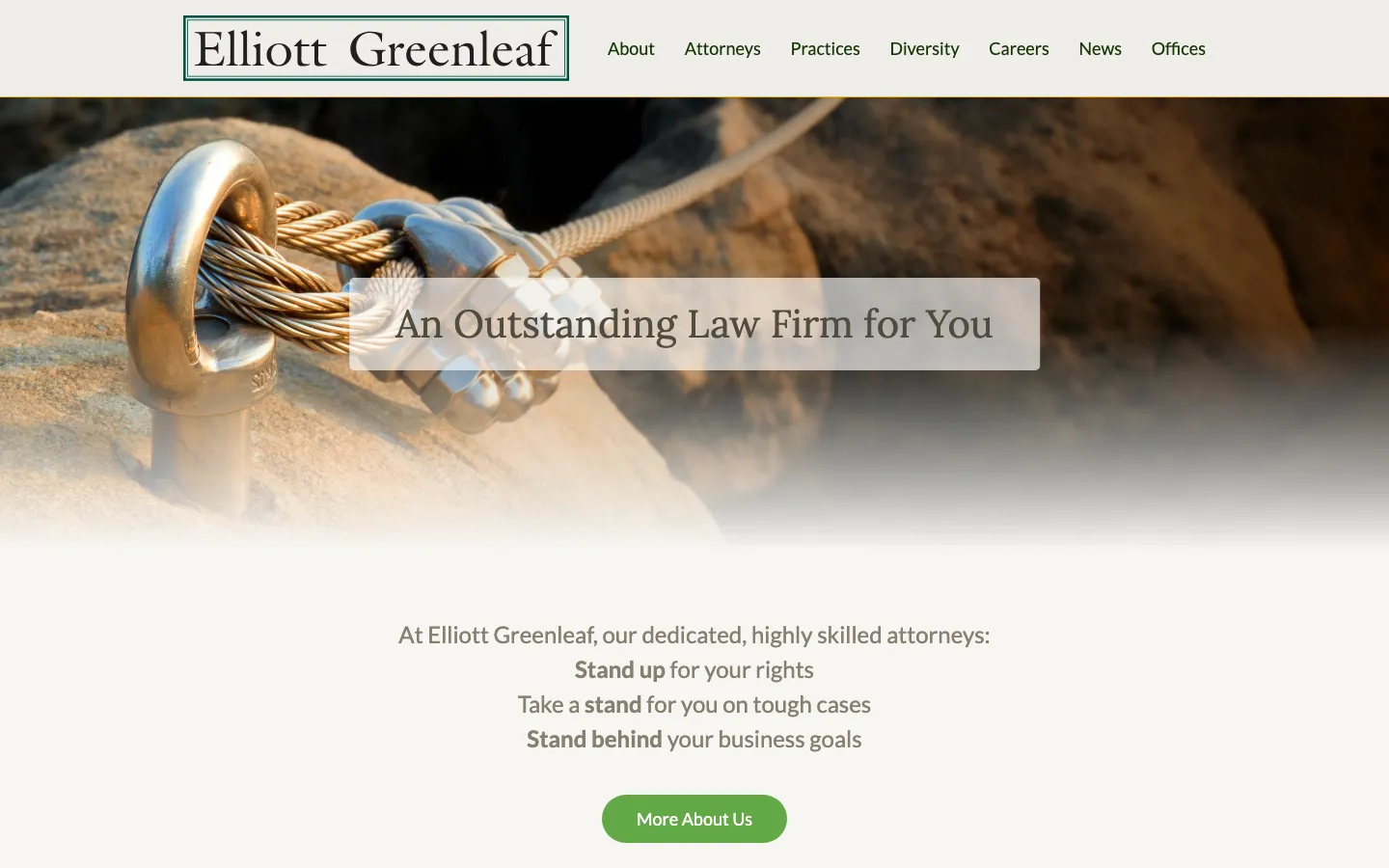 Screenshot of the Elliott Greenleaf, P.C. website
