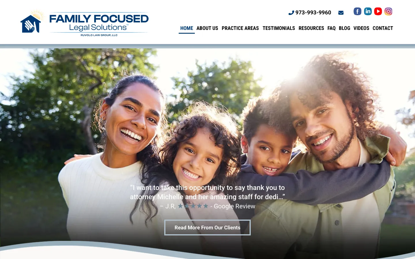 Screenshot of the Family Focused Legal Solutions website