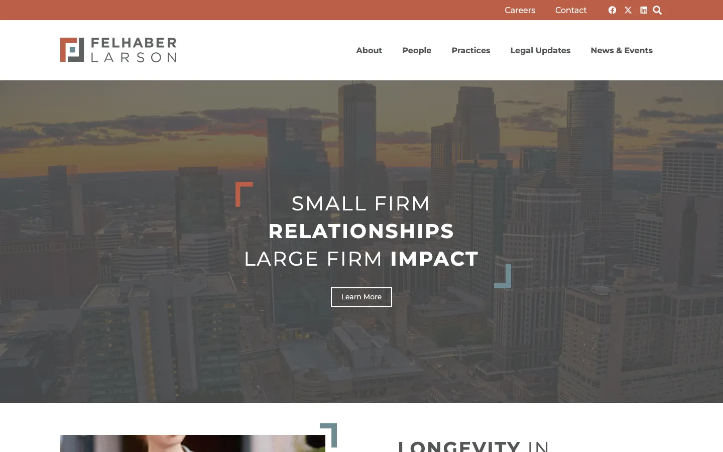 Screenshot of the Felhaber Larson website
