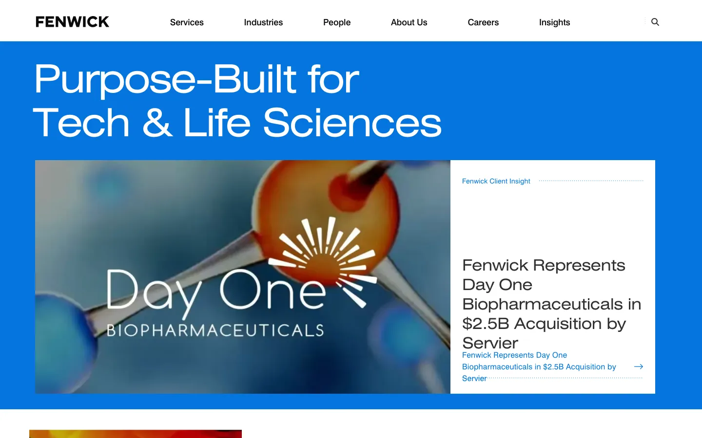 Screenshot of the Fenwick & West LLP website